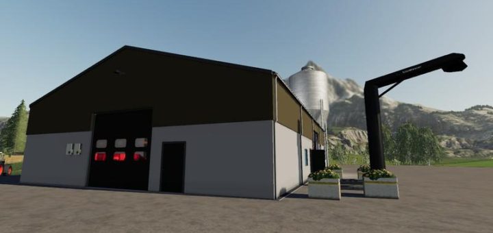 Moд Halle mit Silo fur Hackschnitzel v2.0 Farming Simulator 2019