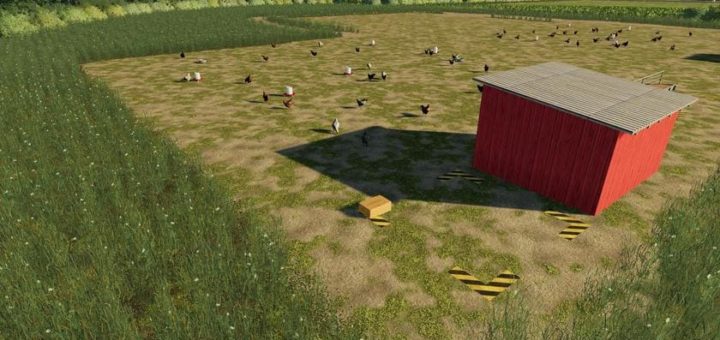 Moд курятник Placeable Free Range Chickens v1.0 Farming Simulator 19