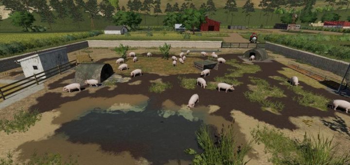 Мод свинарник Placeable open Pig Area v1.0 Farming Simulator 2019