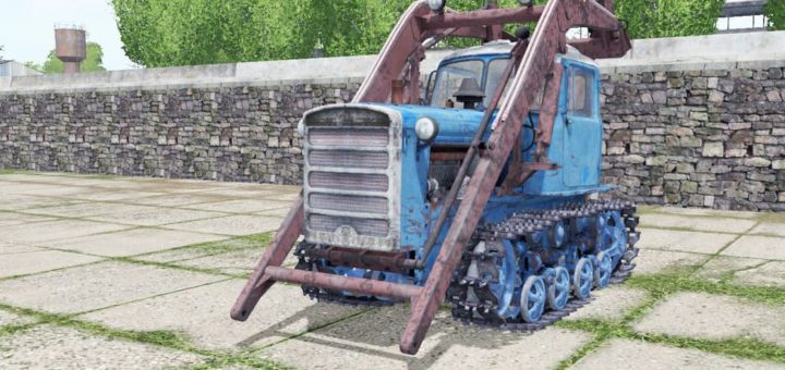 Мод трактор ДТ 75 Казахстан стогомёт v1.0 Farming Simulator 2017