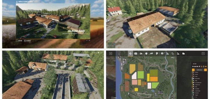Мод карта ALPENLAND MAP V2.0 Farming Simulator 19