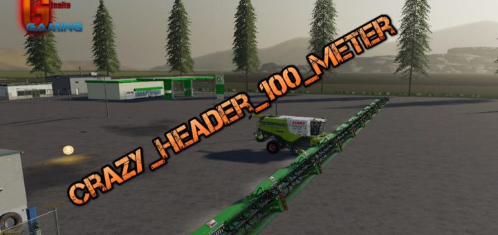 Мод жатка Crazy Header 100 Meter v1.0 Farming Simulator 2019