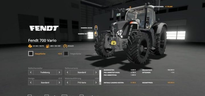 Мод трактор Fendt 700 Vario V1.0.0.0 Farming Simulator 2019