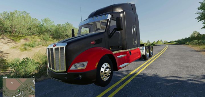 Мод тягач Peterbilt 579 new design v1.0 Farming Simulator 19