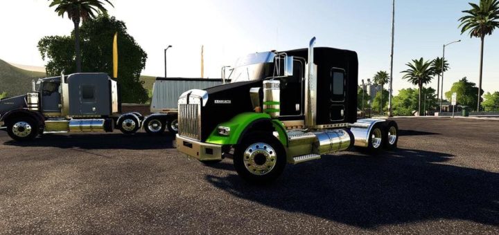 Мод тягач KENWORTH T800 2015 V1.2.0.0 Farming Simulator 19