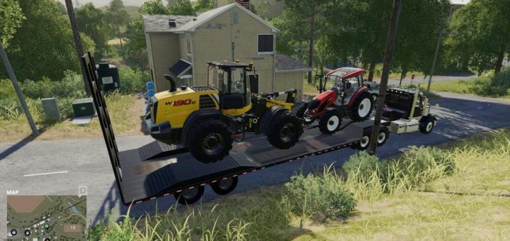 Мод трал LW-60 Lowbed Trailer v1.0.0.0 Farming Simulator 19