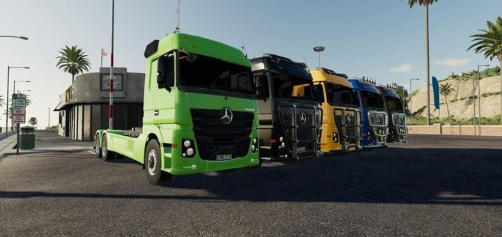 Мод тягач Mercedes Actros 2651 hooklift v1.0.0.0 Farming Simulator 19