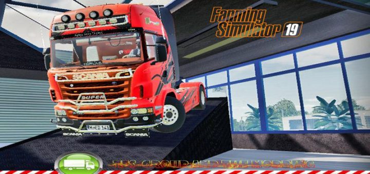 Мод тягач SCANIA SUPER R730 TOPRUN v2.0 Farming Simulator 19