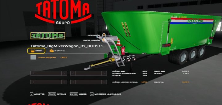 Moд прицеп Tatoma BigMixerWagon BY BOB51160 v1.0.0.2 FS19