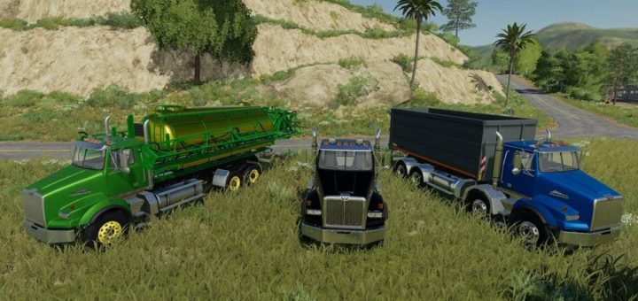 Мод грузовик Western Star 4800 hooklift v1.0.0.0 Farming Simulator 19