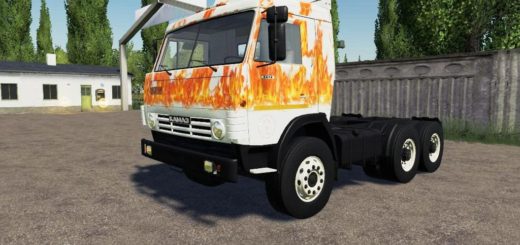 Мод КАМАЗ 53212 ОГОНЬ С ПОЛУПРИЦЕПОМ И АДДОН V1.0.0.3 FS19
