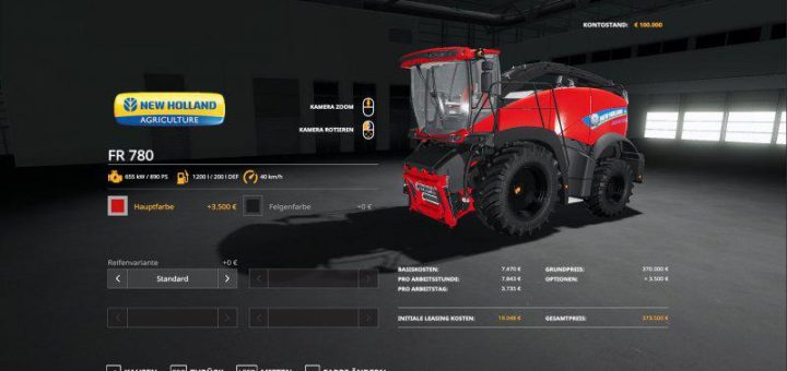 Мод комбайн NEW HOLLAND FR 780 MULTICOLOR V1.0 FS2019