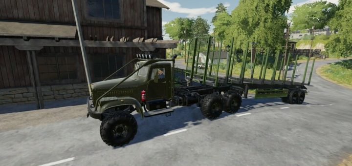 Мод ПАК ПРИЦЕПОВ ЛЕСОВОЗОВ ДЛЯ КРАЗ V1.2.5 FS19