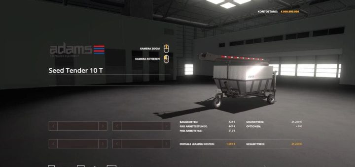 Мод прицеп ADAMS Tender v1.0.0.0 Farming Simulator 2019