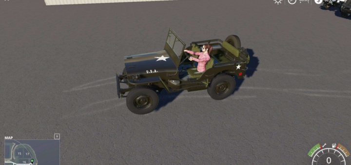 Мод авто 1945 Willys Jeep v1.0 Farming Simulator 2019