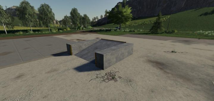 Moд рампа Placeable Concrete Ramp v1.0.0.0 Farming Simulator 19