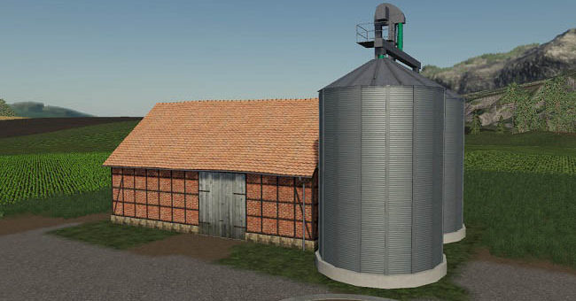 Мод амбар Barn With Silos v1.0.0.0 Farming Simulator 2019