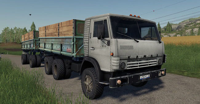 Мод грузовик КамАЗ 5320 и прицеп ГБК-8551 v1.0.0 ФС19