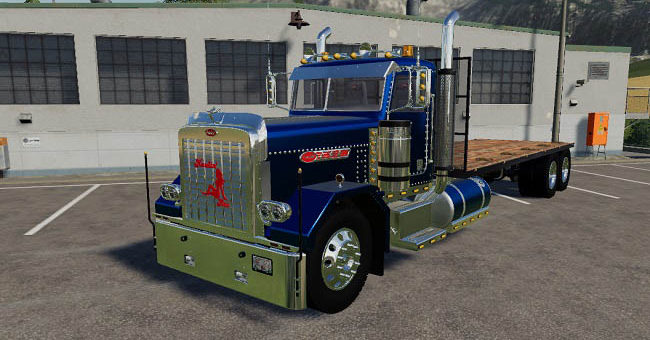 Мод грузовик Peterbilt Flatbed v1.0.0.0 Farming Simulator 2019