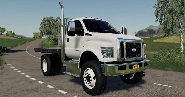 Мод грузовик Ford F750 Flatbed v1.0 Farming Simulator 19