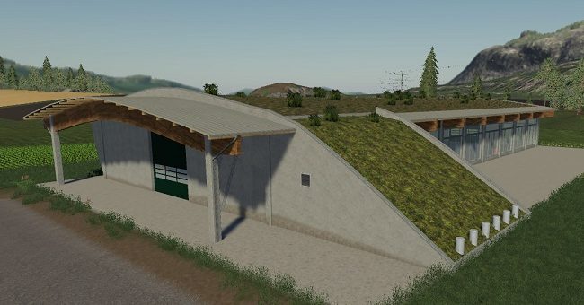 Мод гараж RoofGreenHall v1.0.0.0 Farming Simulator 2019
