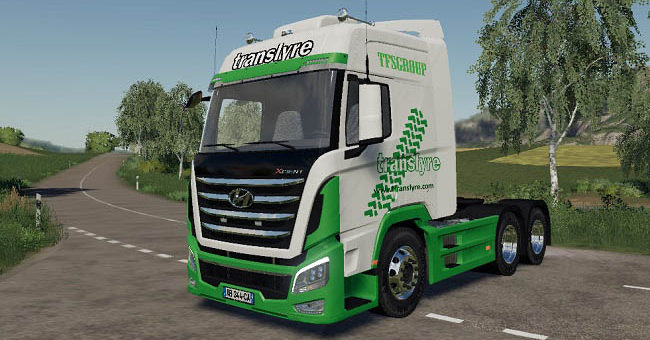 Мод тягач Hyundai Xcient TRANSLYRE TFSG v1.5 FS19