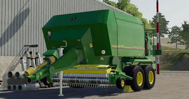 Мод тюкопресс John Deere 690 v1.0.0.0 Farming Simulator 19