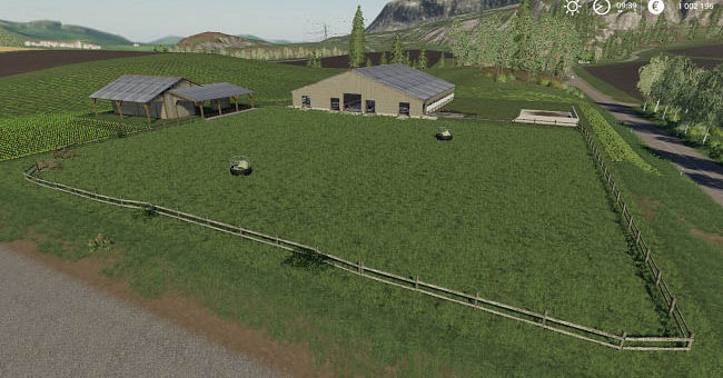 Мод скотный двор Large Cattle Barn v1.0 FS19