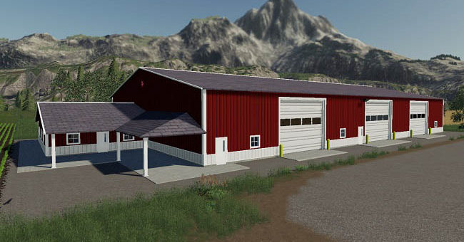 Мод ангар GLX Morton Pole Barn 72x160 v1.0 Farming Simulator 19