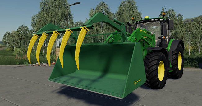 Мод ковш John Deere Grapple Bucket v1.0.0.0 Farming Simulator 19