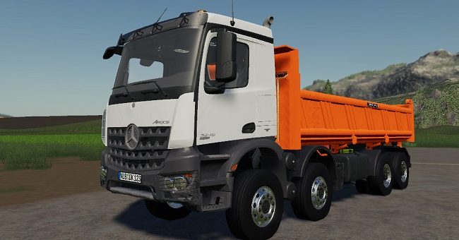 Мод грузовик Mercedes-Benz Arocs 8X4 v1.0 Farming Simulator 19