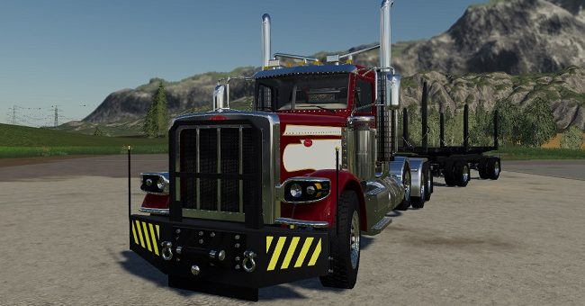 Мод грузовик Peterbilt 389 Pole Truck v1.0 Farming Simulator 19