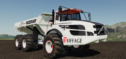 Мод грузовик Volvo A40G White Eiffage v1.5 Farming Simualtor 19