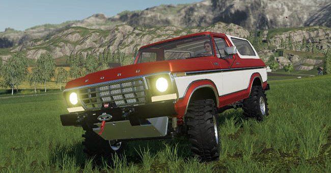 Мод авто Ford Bronco Custom 1978 v1.0 Farming Simulator 19