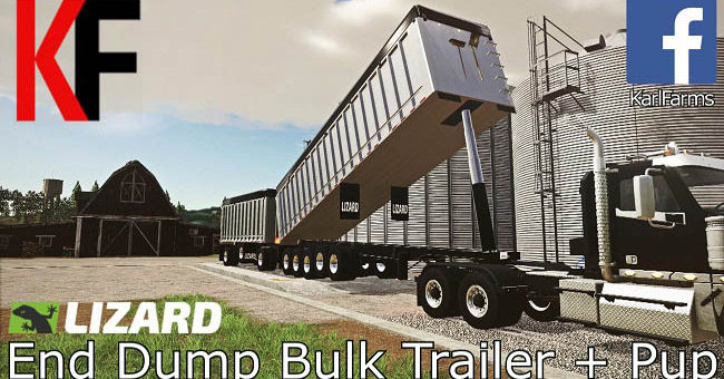 Мод прицеп Lizard End Dump Bulk Trailer + Pup Trailer v1.1 FS19