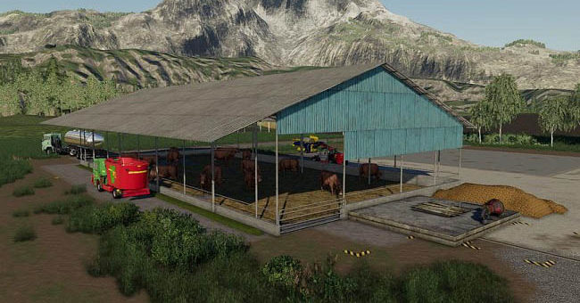 Мод коровник Metal Cows Barn v1.0.0.0 Farming Simulator 19