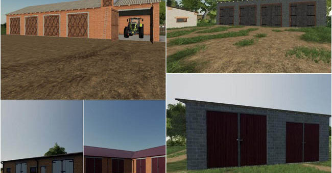 Мод ПАК Placeable garage Pack v1.0 Farming Simulator 19
