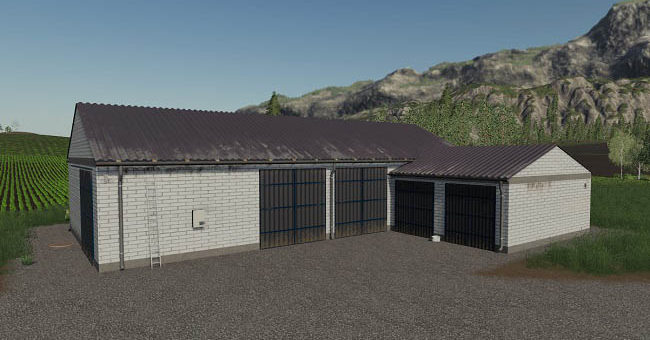 Мод гараж Modern Barn v1.0.0.0 Farming Simulator 19