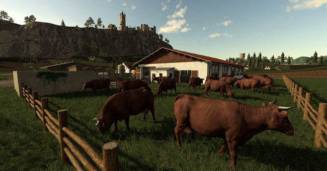 Мод коровник German Cow Barn v1.0.0.0 FS2019