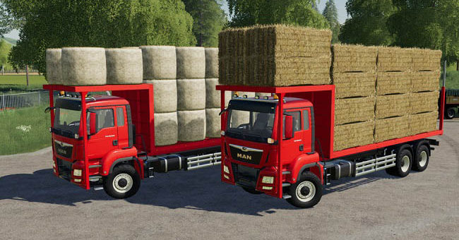 Мод грузовик MAN TGS 18.500 Bale Transport AutoLoad v1.0.0.0 FS19