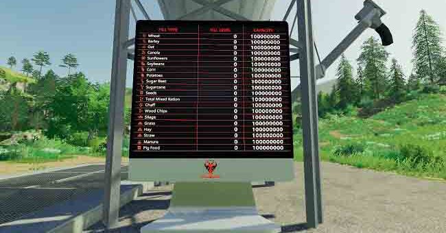 Мод дисплей LCD Silo Display v1.0.0.0 Farming Simulator 19