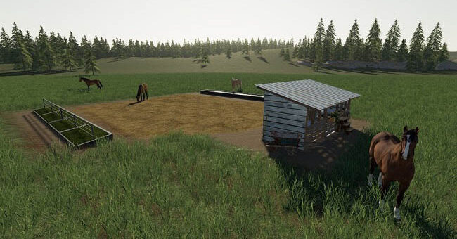 Мод пастбище Open Horse Pasture v1.0.0.1 FS2019