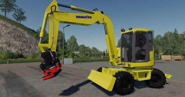 Мод экскаватор Komatsu PW-98 v1.0.0.0 Farming Simulator 19