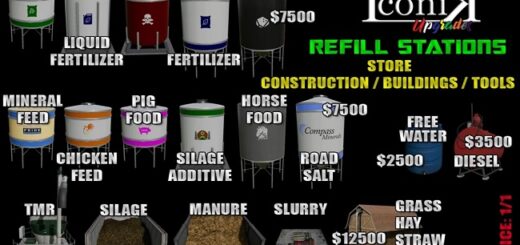 Мод ПАК Iconik Refill Stations v1.1.0.0 FS2022