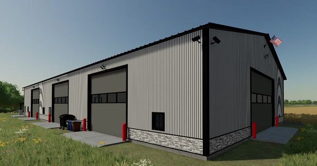 Мод гараж Modern 72x160 Shed v1.0.0.0 Farming Simulator 22