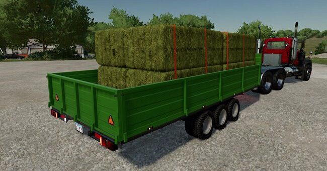Мод прицеп Goose Neck Pallet Trailer Autoload v1.1 FS22