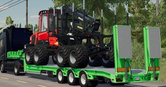 Мод трал Euro Low Loader Platform v1.0 Farming Simulator 22