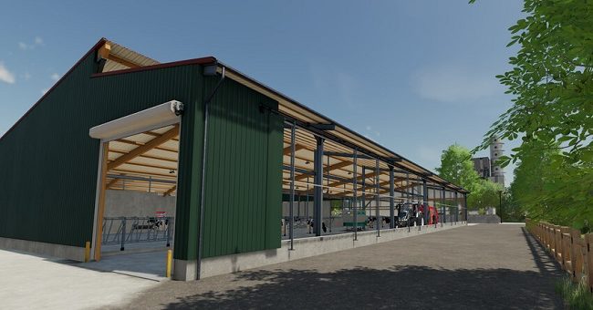 Мод коровник Cow Barn Big With GEA Mixfeeder v1.0 Farming Simulator 22